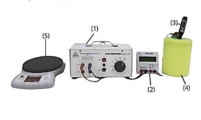 Để xác định nhiệt nóng chảy riêng của nước đá nhóm học sinh đã sử dụng bộ thí nghiệm được bố trí (ảnh 1)