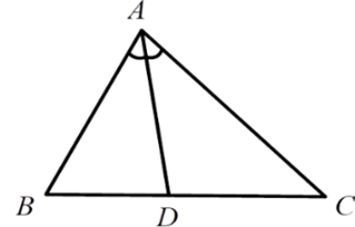 Cho tam giác \(ABC\) có \(AD\;\left( {D \in BC} \right)\) là đường phân giác của tam giác đó. Khi đó: (ảnh 1)