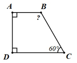 Cho tứ giác \(ABCD\) như hình vẽ dưới đây.  Số đo của \(\widehat B\) là (ảnh 1)