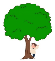 Em chọn ý đúng: 	A. Bạn Thủy đứng trước cái cây  B. Bạn Thủy đứng sau cái cây C. Bạn Thủy đứng bên trên cái cây D. Bạn Thủy đứng giữa cái cây  (ảnh 1)