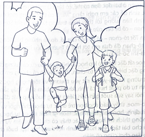 Em hãy tô màu bức tranh dưới đây:  Bức tranh vẽ cảnh gì nhỉ? Em hãy tả lại bức vẽ nhé. (ảnh 1)