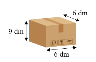 Giải bài toán sau.
Một cửa hàng bán đồ chơi đặt mua 150 hộp quà của lớp 5B để tặng cho khách hàng nhân dịp Tết Thiếu nhi. Lớp 5B đã chọn mẫu hộp dạng hình lập phương cạnh 3 dm để đựng mỗi món (ảnh 1)