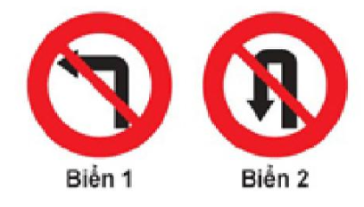 Biển nào cấm quay đầu xe?  A. Biển 1. B. Biển 2. C. K (ảnh 1)