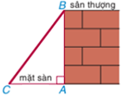 Bác thợ xây muốn xây một cầu thang bắc từ sàn lên sân thượng (như hình vẽ). Biết rằng bức tường từ mặt sàn lên sân thượng cao 5m (ảnh 1)
