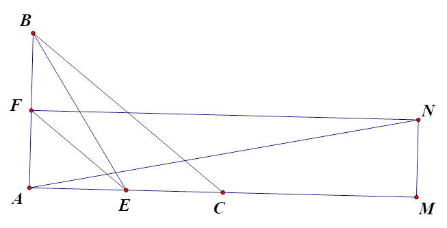 Cho  tam giác ABC vuông tại A, có AB = a . Gọi E và F lần lượt là trung điểm của AC và AB. a) vecto BC = 1/2 vecto EF (ảnh 1)