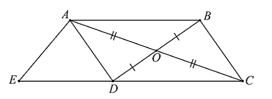 Cho hình vẽ sau. Hãy chọn khẳng định sai. A.  ABCD là hình bình hành (ảnh 1)
