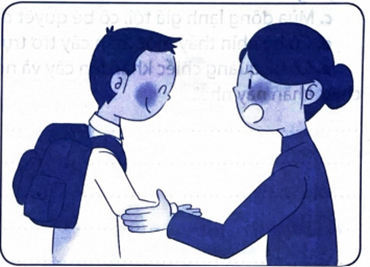 Quan sát các hình dưới đây, viếtcác đoạn hội thoại phù hợp với mỗi hình và gạch dưới các động từ có trong các đoạn (ảnh 1)