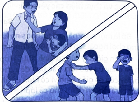 Hình bên thể hiện quyền lợi và trách nhiệm của trẻ em. Hãy chọn một trong hai hình ảnh và giải thích về điều đó. (ảnh 1)