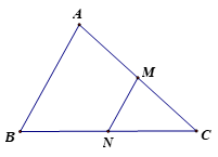 Cho tam giác ABC có M, N lần lượt là trung điểm của AC; BC; AB = a (ảnh 1)