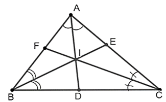          a) \(\frac{{IA}}{{ID}} = \frac{{BD}}{{BA}}.\)           b) \(\frac{{AD}}{{ID}} = \frac{{AB + BD}}{{BD}}.\)           c) \(\frac{{AD}}{{ID}} = \frac{{CA + CD}}{{CD}}.\)           d) \(\frac{{DI}}{{DA}} = \frac{{AC}}{{AB + BC + CA}}.\) (ảnh 1)