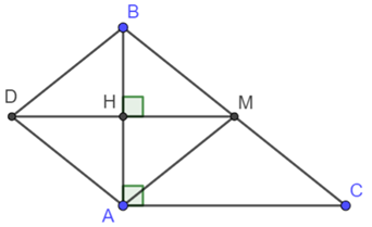Cho tam giác ABC vuông tại A. Gọi M là trung điểm của BC. Gọi H là hình chiếu của M trên AB (ảnh 1)