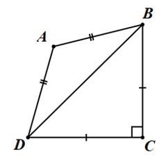 Cho tứ giác ABCD như hình vẽ dưới đây, biết góc C = 90 độ , góc A = 120 độ (ảnh 1)