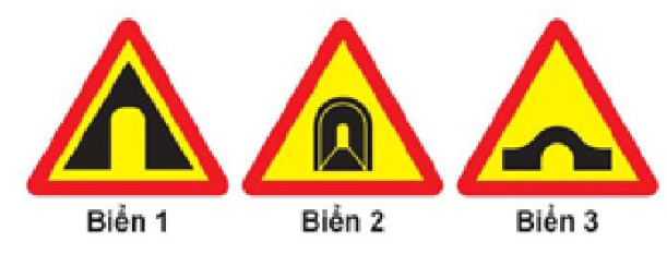 Biển nào báo hiệu “Đường hầm”?  A. Cả ba biển B. Biển 2 C. Biển 2 và  (ảnh 1)