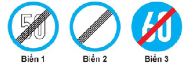 Trong các biển dưới đây biển nào là biển “Hết mọi lệnh cấm”?  A. Biển 1. B. Bi  (ảnh 1)