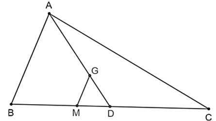 Tính độ dài đoạn thẳng \(MD.\) (Đơn vị: \({\rm{cm}}\)). (ảnh 1)