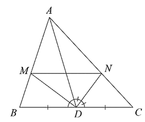 a) \(\frac{{MB}}{{MA}} = \frac{{BD}}{{DA}}.\)  b) \(\frac{{NC}}{{NA}} = \frac{{DC}}{{DA}}.\) (ảnh 1)