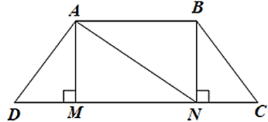 Cho hình thang cân \(ABCD\;\left( {AB\;{\rm{//}}\;CD} \right)\) có \(AB = 6\;{\rm{cm;}}\;CD = 12\;{\rm{cm}}.\) Kẻ \(AM \bot DC\) tại \(M\) và \(BN \bot DC\) tại \(N.\) Độ dài đoạn thẳng \(DN\) bằng bao nhiêu \({\rm{cm}}?\) (ảnh 1)