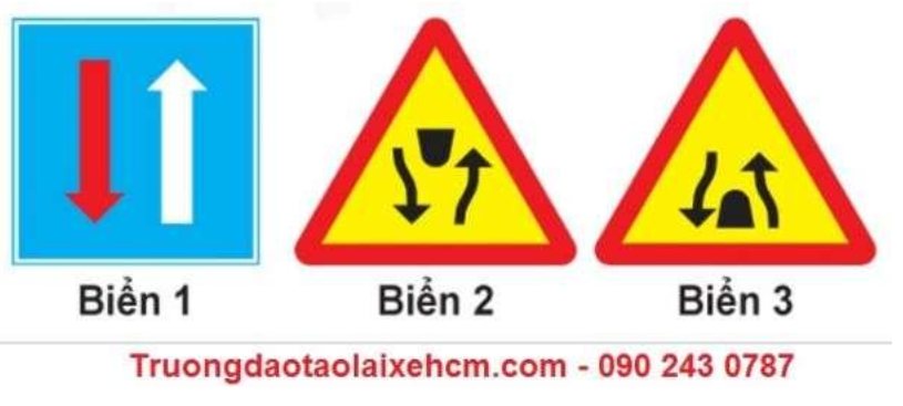 Biển nào báo hiệu “Đường đôi”?  A. Biển 1. B. Biển   (ảnh 1)
