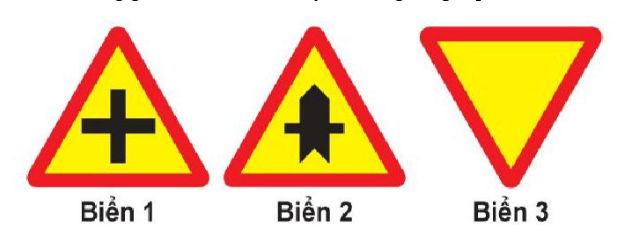 Biển nào báo hiệu “Đường giao nhau” của các tuyến đường cùng cấp?   (ảnh 1)
