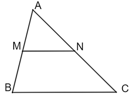 Cho \(\Delta ABC\) có \(M\) là trung điểm của \(AB,\;N\) là trung điểm của \(AC.\) Khi đó:  (ảnh 1)