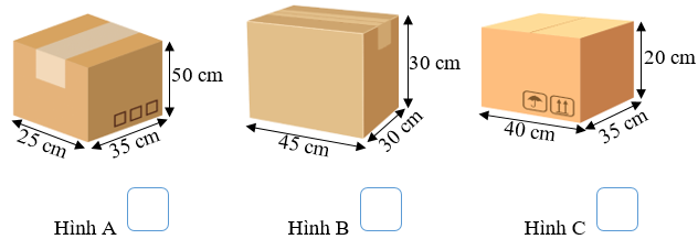 Tích vào ô trống hình có diện tích toàn phần nhỏ nhất. (ảnh 1)