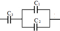 Ba tụ C1 = 3nF, C2 = 2nF, C3 = 20nF mắc như hình vẽ. Nối bộ tụ với hiệu điện thế 30V. Điện tích của bộ tụ là (ảnh 1)