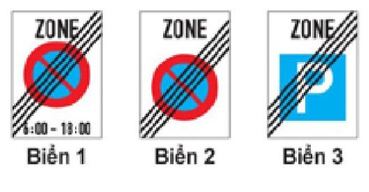 Biển số 1 có ý nghĩa gì?  A. Biển chỉ dẫn hết cấm đỗ xe theo giờ trong khu vực.   (ảnh 1)