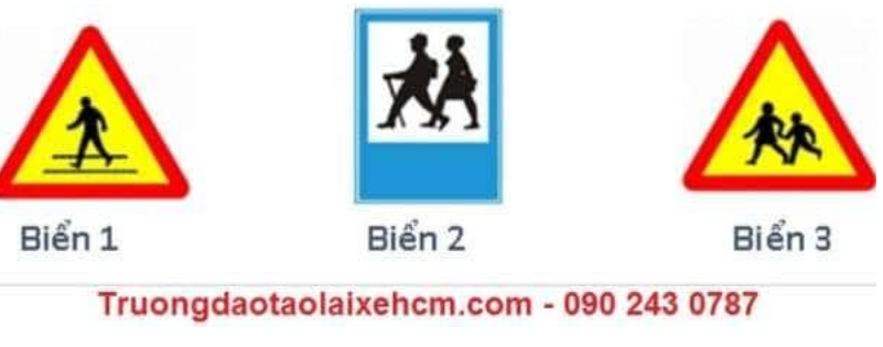 Biển nào chỉ dẫn nơi bắt đầu đoạn đường dành cho người đi bộ?  A. Biển 1.  (ảnh 1)