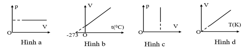 Đồ thị nào sau đây không phù hợp với quá trình đẳng áp? (ảnh 1)