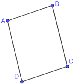 Cho tứ giác \(ABCD\) có: \(\widehat A = \widehat C,\;\widehat B = \widehat D,\;AB = 3\;{\rm{cm}}{\rm{,}}\;AD = 5\;{\rm{cm}}{\rm{.}}\) Khi đó: (ảnh 1)