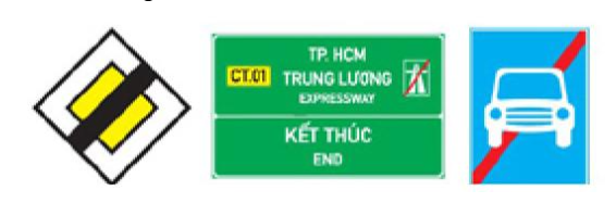 Biển nào báo hiệu kết thúc đường cao tốc?  A. Biển 1. B. Biển 2.  (ảnh 1)