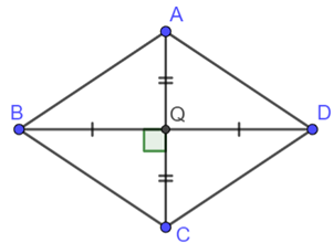 Cho tứ giác \(ABCD\) như hình vẽ:  Biết rằng \(AB = 4\;{\rm{cm}}{\rm{,}}\;\widehat {BAD} = 130^\circ .\) a) Tứ giác \(ABCD\) là hình thoi.  b)\(BC = 4\;{\rm{cm}}{\rm{.}}\) (ảnh 1)