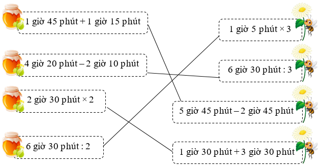 Nối các phép tính có kết quả bằng nhau: (ảnh 1)
