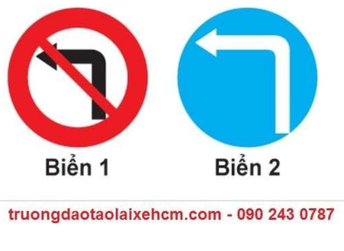 Biển nào xe được phép quay đầu nhưng không được rẽ trái?  A. Biển 1. B. Biển 2  (ảnh 1)