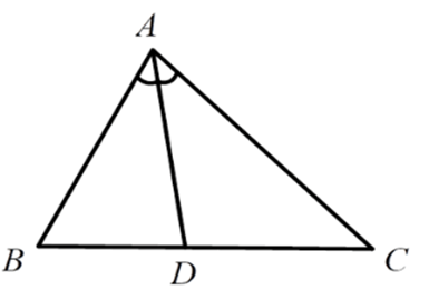 Cho \(\Delta ABC\), \(AD\) là phân giác trong của góc \(A.\) Khẳng định nào sau đây là đúng? (ảnh 1)