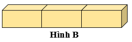 Hình B dưới đây được tạo bởi ba hình hộp chữ nhật bằng nhau, mỗi hình có chiều dài 4 dm (ảnh 1)