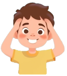 Look and tick √ or X.
   Touch your head. (ảnh 1)