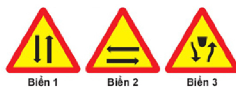 Biển nào báo hiệu “Đường đôi”?  A. Biển 1 B. Biển 2   (ảnh 1)