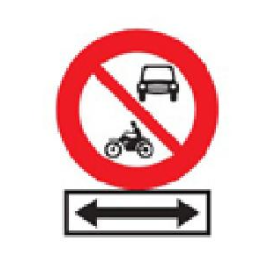 Biển này có ý nghĩa gì?  A. Cấm xe cơ giới (trừ xe ưu tiên theo luật định) đi thẳng. (ảnh 1)