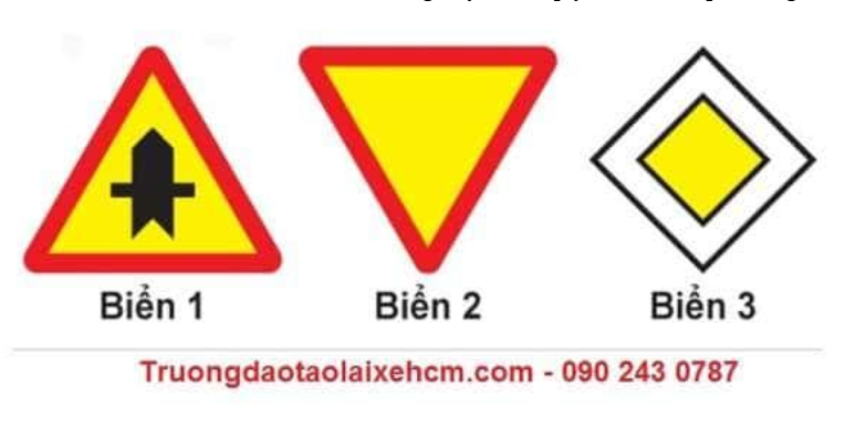 Biển nào báo hiệu, chỉ dẫn xe đi trên đường này được quyền ưu tiên qua nơi giao   (ảnh 1)