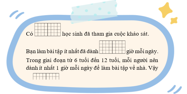 Một nhóm học sinh tiến hành khảo sát về số giờ dành cho việc làm bài tập về nhà mỗi ngày và ghi lại kết quả thành dãy số liệu (đơn vị: giờ) như sau (ảnh 1)