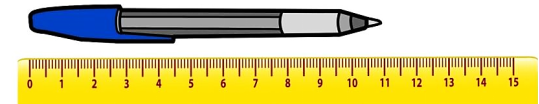Điền số thích hợp vào chỗ trống  Chiếc bút bi dài ….. cm (ảnh 1)