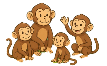 Look and choose: FOUR MONKEYS. (ảnh 3)