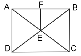 Cho hình chữ nhật \(ABCD\) có \(AD = 4\;{\rm{cm}},\;E\) là giao điểm của hai đường chéo. Qua \(E\) vẽ đường thẳng song song với \(BC\) cắt \(AB\) tại \(F.\) Khi đó:  (ảnh 1)