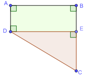 Phần màu nâu dùng để trồng rau có diện tích là \(30\;{{\rm{m}}^2}.\) Phần màu xanh dùng để trồng cây ăn quả.  Biết rằng \(AD = 4\;{\rm{m}},\;BC = 10\;{\rm{m}}.\) Hỏi độ dài \(AB\) bằng bao nhiêu mét? (ảnh 1)