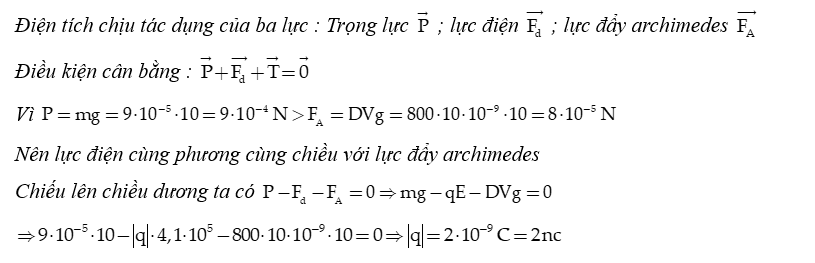 Điện tích của viên bi là bao nhiêu nC? (ảnh 7)