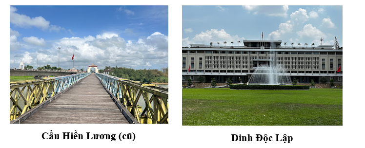 Tính khoảng cách giữa hai vị trí trên bề mặt Trái Đất là Cầu Hiền Lương (cũ) (Quảng Trị) có vĩ độ, kinh độ tương ứng là (ảnh 2)