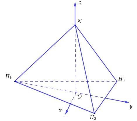 Trong hóa học cấu tạo của phân tử ammoniac \(\left( {N{H_3}} \right)\) có dạng hình chóp tam giác đều (ảnh 1)