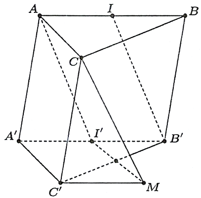 Cho hình lăng trụ \(ABC \cdot {A^\prime }{B^\prime }{C^\pri (ảnh 1)