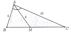 Cho tam giác \(ABC\) có \(AB = 4,AC = 10\) và đường trung tuyến \(AM = 6\). Tính độ dài cạnh \(BC\)? (ảnh 1)